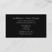 Carte de visite de couteau de fourche de nourritur (Dos)