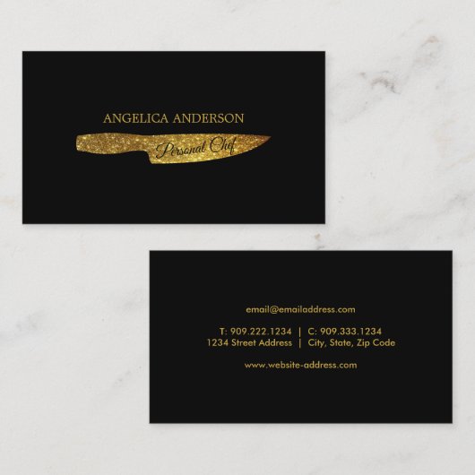 Carte de visite de couteau de parties (Devant / Derrière)