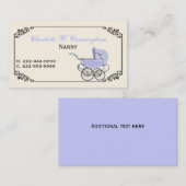 Carte de visite de coutume de bonne d'enfants (Devant / Derrière)