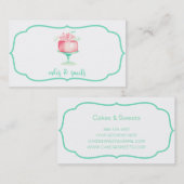 Carte de visite de coutume de gâteaux et de (Devant / Derrière)