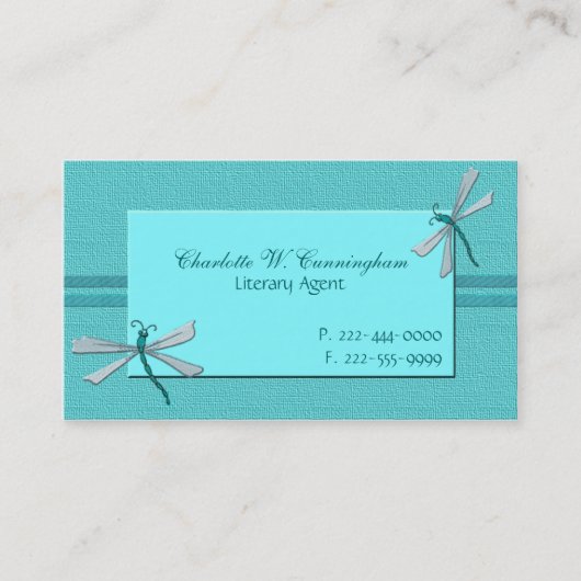 Carte de visite de coutume de libellules de (Devant)