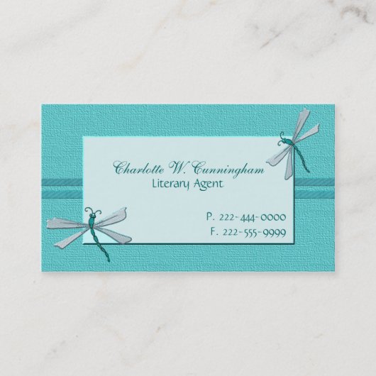 Carte de visite de coutume de libellules de (Devant)