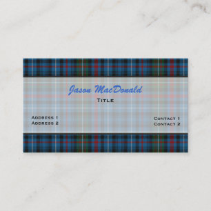 Carte de visite de coutume de plaid de tartan de