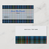 Carte de visite de coutume de plaid de tartan de (Devant / Derrière)