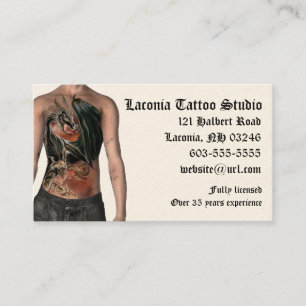 Carte de visite de coutume de studio de tatouage