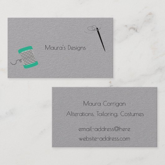 Carte de visite de couture (Devant / Derrière)