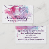 carte de visite de couture d'aquarelle (Devant / Derrière)