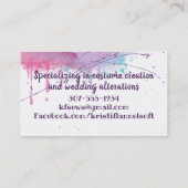 carte de visite de couture d'aquarelle (Dos)