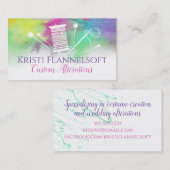 carte de visite de couture d'aquarelle (Devant / Derrière)