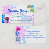 carte de visite de couture d'aquarelle (Devant / Derrière)