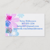 carte de visite de couture d'aquarelle (Dos)