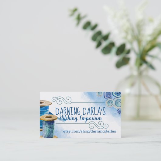 carte de visite de couture d'aquarelle (Debout devant)