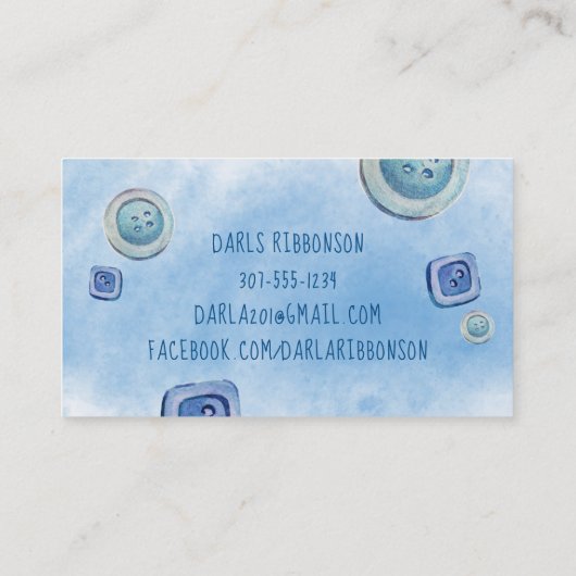 carte de visite de couture d'aquarelle (Dos)