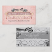 Carte de visite de couture de lustre chic minable (Devant / Derrière)