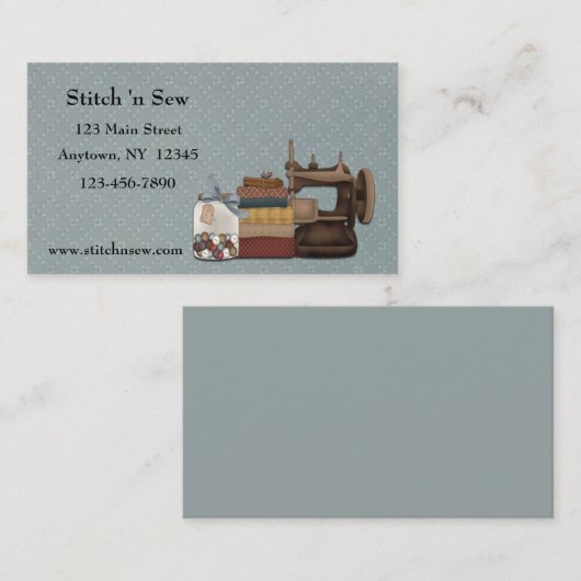 Carte de visite de couture de métiers (Devant / Derrière)