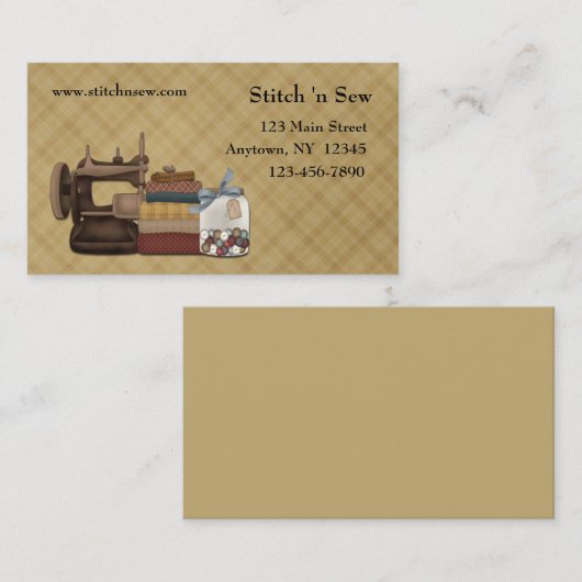 Carte de visite de couture de métiers (Devant / Derrière)