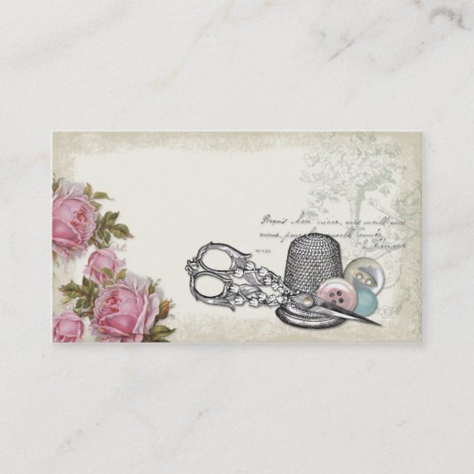 Carte de visite de couture d'IVOIRE de notions (Devant)