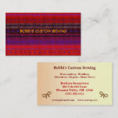 Carte de visite de couture fait sur commande (Devant / Derrière)