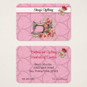 Carte de visite de couture ou de couture (Devant & derrière)