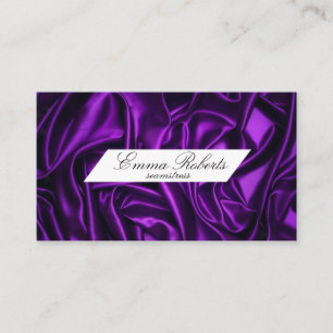 Carte de visite de couturière en tissu violet