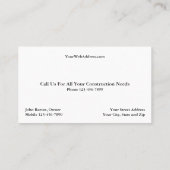Carte de visite de couverture du contrôleur de con (Dos)