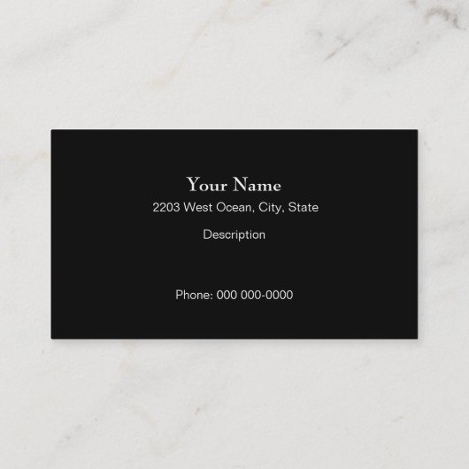 Carte de visite de couverture Noir (Dos)