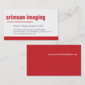 Carte de visite de cramoisi de panneau de ligne de (Devant / Derrière)