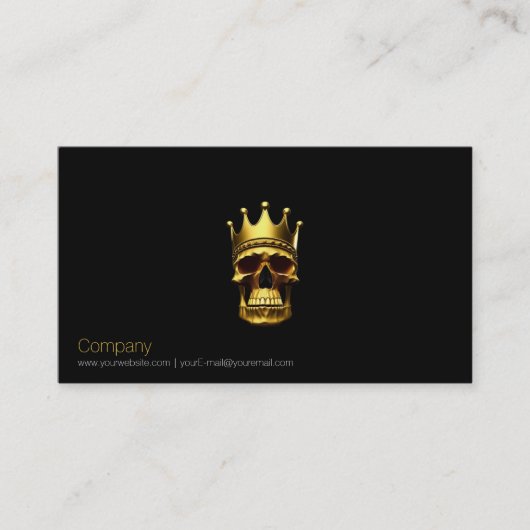 Carte de visite de crâne d'or (Devant)