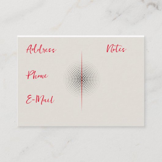 Carte de visite de Cravate Bow (Dos)