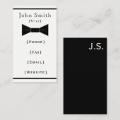 Carte de visite de cravate d'arc (Devant / Derrière)