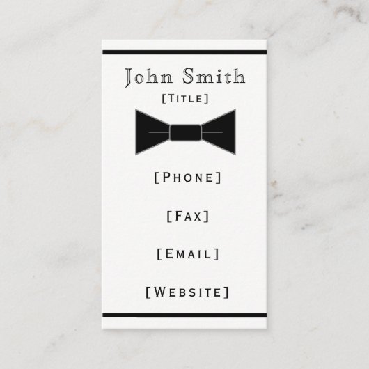 Carte de visite de cravate d'arc (Devant)