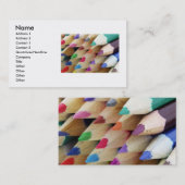 Carte de visite de crayons colorés (Devant / Derrière)