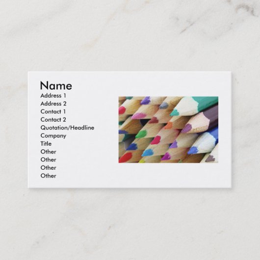 Carte de visite de crayons colorés (Devant)