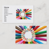 Carte de visite de crayons colorés (Devant / Derrière)
