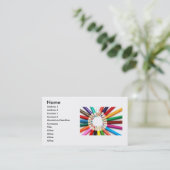 Carte de visite de crayons colorés (Debout devant)