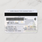 Carte de visite de crédit de l'agent immobilier (Dos)