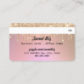 Carte de visite de crédit Ombre Rose Gold Parties  (Dos)