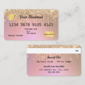 Carte de visite de crédit Ombre rose Parties scint (Devant / Derrière)