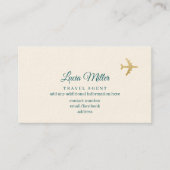 Carte de visite de crème pour un agent de voyage (Devant)