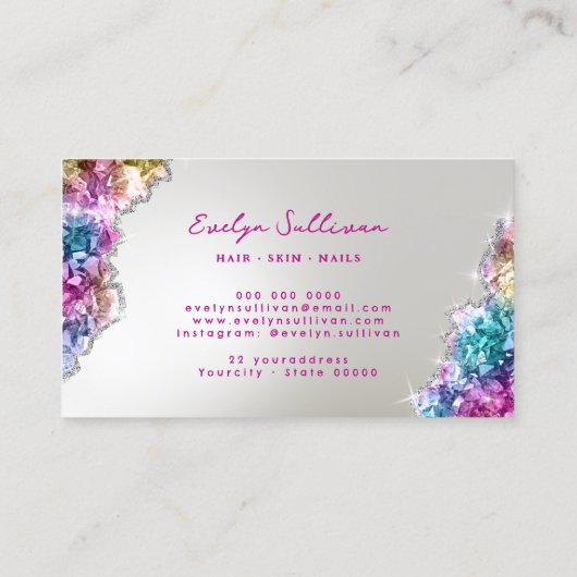 Carte de visite de cristaux d'iridescente (Dos)