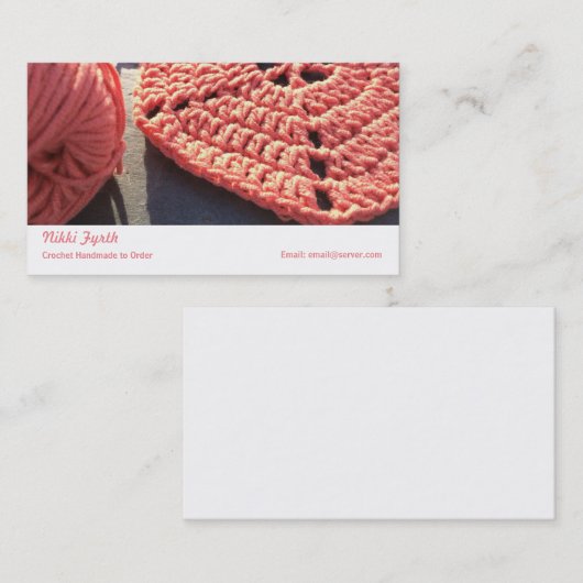 Carte de visite de crochet (Devant / Derrière)