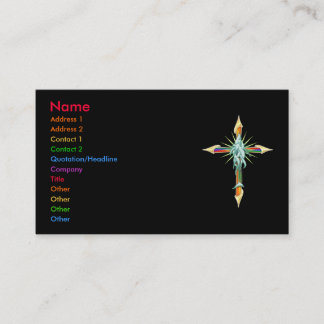 Carte de visite de croix de poissons d'arc-en-ciel