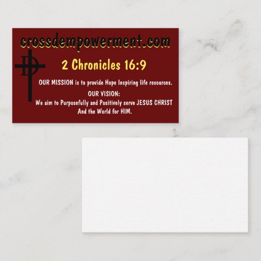 carte de visite de cross-dempow.com (Devant / Derrière)