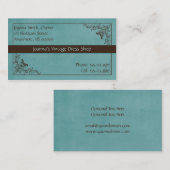 Carte de visite de cru de remous de bleu et de (Devant / Derrière)