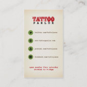 Carte de visite de cru de salon de tatouage (Dos)
