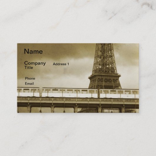 Carte de visite de cru de Tour Eiffel (Devant)