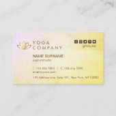 Carte de visite de cru d'instructeur de yoga de (Dos)
