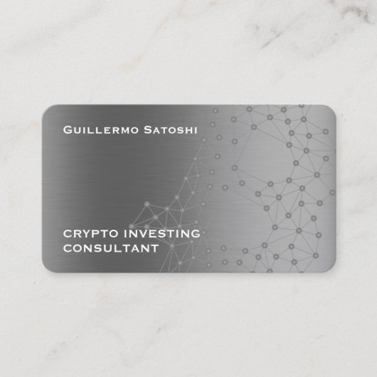 Carte de visite de crypto-texture métallique argen (Devant)