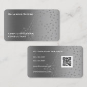 Carte de visite de crypto-texture métallique argen (Devant / Derrière)