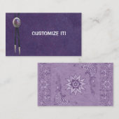 Carte de visite de cuir de cravate-ficelle de (Devant / Derrière)